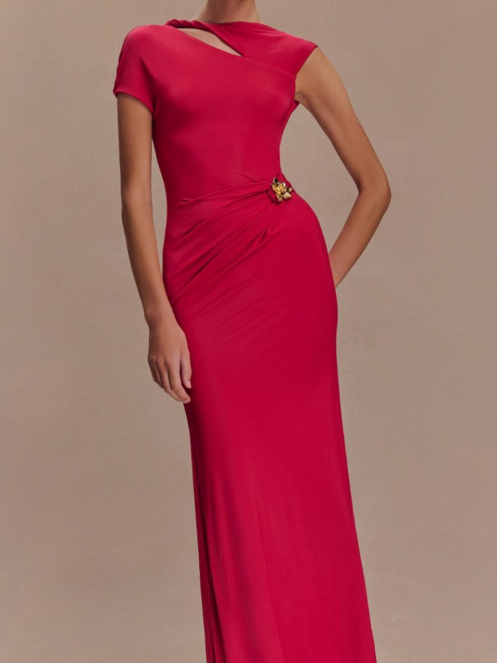 Meshki - Fuchsia Kaida Slinky Maxi Dress - Size S